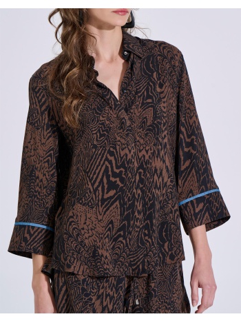 bill cost πουκαμισο 10-342471-0-καφε brown