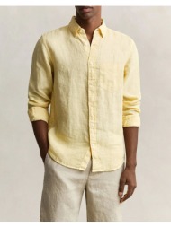 gant υποκαμισο μμ reg gmnt dyed linen shirt 3g3240120-700 lightyellow