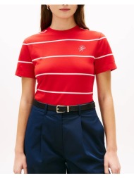 tommy hilfiger th script reg c-nk ss tee ww0ww48699-0e5 red
