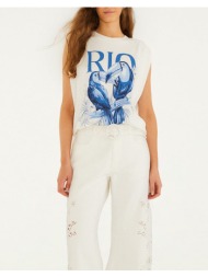 farm rio toucan rio shoulder pads tank top-off-white 349809-l0025 offwhite