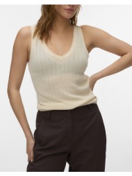 vero moda vmnewlex pointelle v-neck top 10340559-birch biege