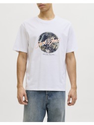 jack&jones jjhonolulu shape tee ss crew neck ln 12288088-bright white white