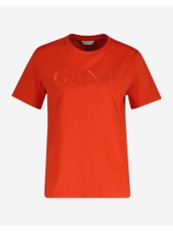 gant μπλουζα κμ reg tonal graphic ss t-shirt reg tonal graphic ss t-shirt 3gw4200502-679 orangered
