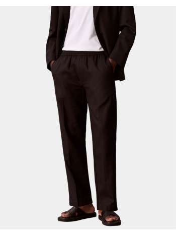 calvin klein straight linen pull on pant lv04lf619g-ub1