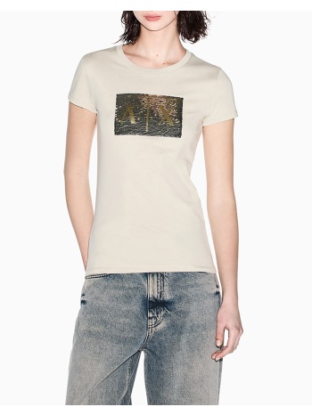 armani exchange t-shirt 8nytdlyj73z-u6275 biege