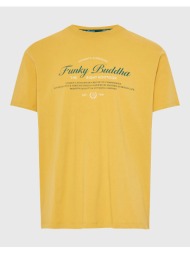 funky buddha μπλούζα κοντό μανίκι και τύπωμα fbm013-024-04-oil yellow yellow