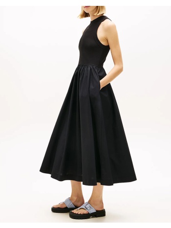 tommy jeans tjw rib poplin tank dress ext dw0dw22593-bds