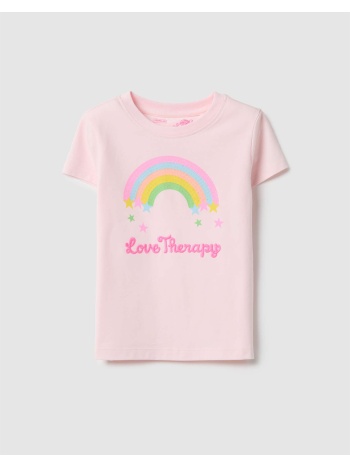 ovs t-shirt w/rainbow 2559689-pink pink