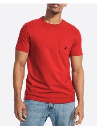 nautica μπλουζα t-shirt κμ ss anchor pocket tee 3ncv41050-6nr red