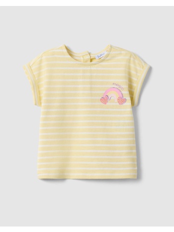 ovs striped tsh + glitter pr 2576646-white/yellow yellow