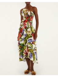 farm rio florart sand strapless maxi dress-florart sand 349159-26044 multi