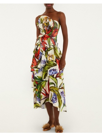 farm rio florart sand strapless maxi dress-florart sand