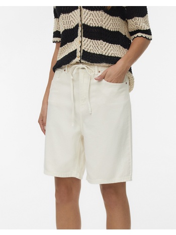 vero moda vmvilla mr bermuda dnm shorts mix 10326196-ecru