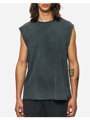 dirty laundry slub tank top with raw edges