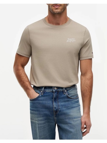 tommy hilfiger palm photo print tee mw0mw42386-m03 biege
