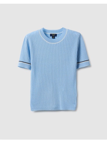 ovs t-shirt rib lurex 2552335-open air ciel