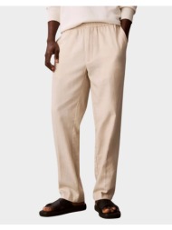 calvin klein straight linen pull on pant lv04lf619g-2jx biege