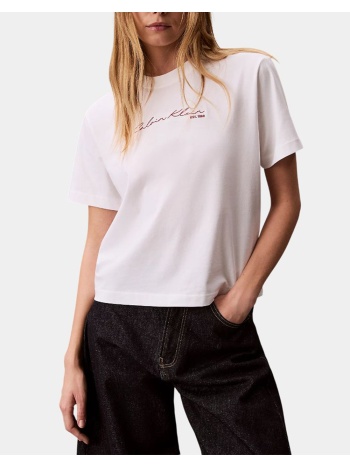 calvin klein jeans ss graphic boxy tee lv047f820g-yaf white