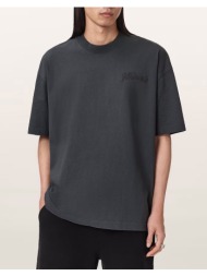 all saints t-shirt m008pe-washed black jetblack