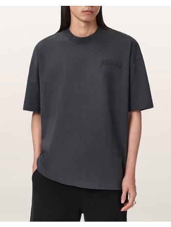 all saints t-shirt m008pe-washed black jetblack