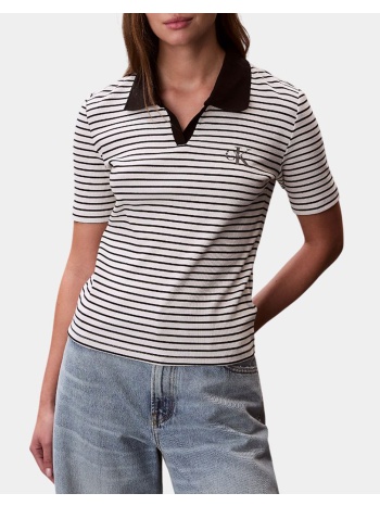 calvin klein jeans monologo rib polo (stripe