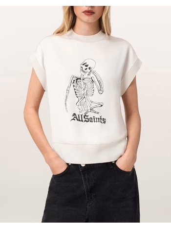 all saints terra knit tee w037ke-chalk white offwhite