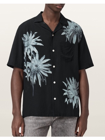 all saints floraze ss shirt m046se-jet black jetblack