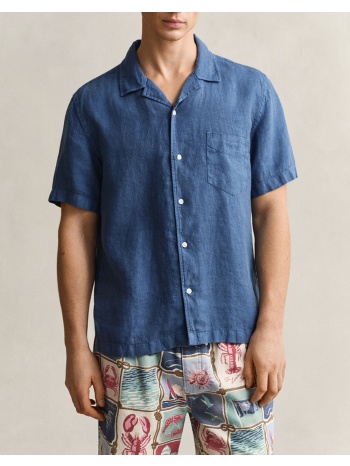 gant υποκαμισο κμ reg gmnt dyed linen ss camp shirt