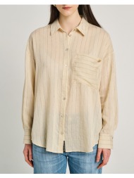 staff betty long sleeve shirt 68%cot 24%nylon 6%linen 2%pol 62-007.055-ν0000 biege