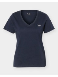 pepe jeans essentials mae v neck μπλουζα γυναικειο pl5000123-594/dulwich blue navyblue