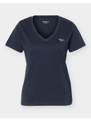 pepe jeans essentials mae v neck μπλουζα γυναικειο