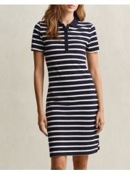 gant φορεμα slim striped ss pique polo dress 3gw4201463-433 darkblue