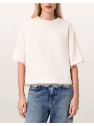 all saints nia lace tee w025jd-arctic white offwhite