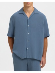 selected slhrlxcal ss shirt resort 16101248-blue mirage blue