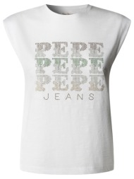 pepe jeans drop 3a lujan μπλουζα γυναικειο pl5000163-800/white white