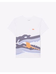 lacoste μπλουζα κμ tee-shirt ss 3tj6920-001 white