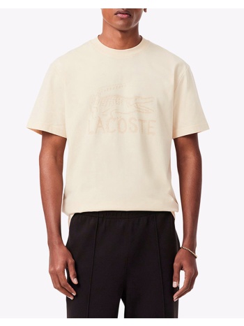 lacoste μπλουζα κμ tee-shirt ss 3th1427-056 biege