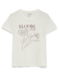 vero moda vmjiliada s/s t-shirt jrs btq 10341107-snow whiteandorra bloom offwhite