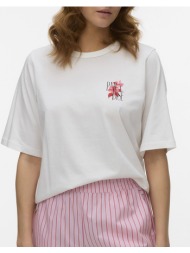 vero moda vmnaomi tova ss top box jrs 10341950-snow whitehibiscous paradise offwhite