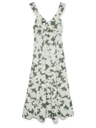 vero moda vmdicthe sl frill ankle dress wvn ga 10341603-laurel wreathloa mixed