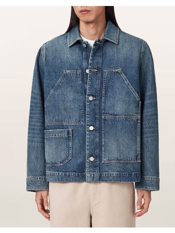 all saints mukesh emb jacket m052oe-mid indigo denimblue