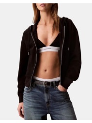 calvin klein ls monogram terry crop relaxed f lv047f208g-ub1 black