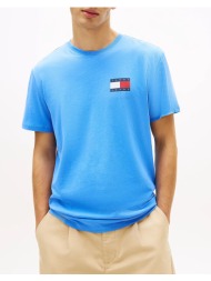 tommy jeans tjm slim essential flag tee ext dm0dm20740-c38 skyblue