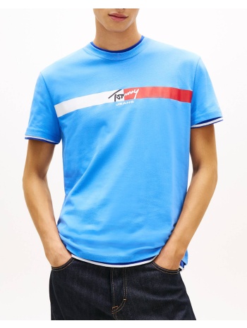 tommy jeans tjm reg signature stripe t ext dm0dm22539-c38