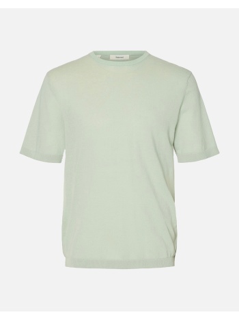 selected slhjohannes sun ss knit relaxed tee 16101971-aqua