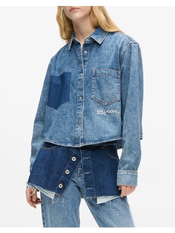 karl lagerfeld jeans klj boxy denim blouse b1w11021-1va