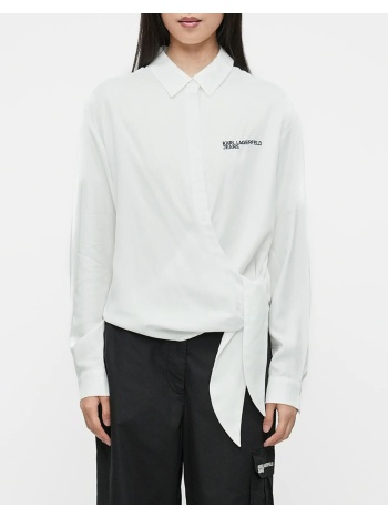 karl lagerfeld jeans klj tied blouse b1w11026-100 white