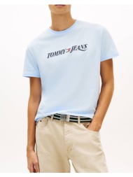 tommy jeans tjm reg vintage la ss tee dm0dm22548-c3q ciel