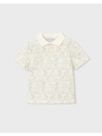 mayoral πολο κοντομανικο σταμπωτο 03104-085 cream