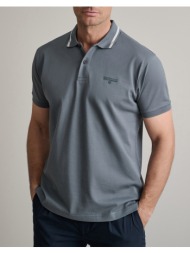 navy&green μπλουζα πολο 24ey.040/1pl-metal blue darkslategrey